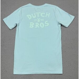 Dutch Bros Coffee Shirt Mens Medium Blue Short Sleeve Graphic Tee 1992 Logo